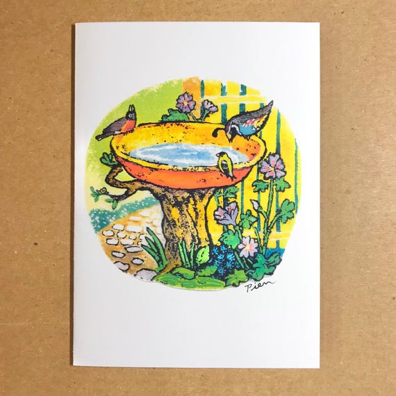 1 Birdbath Card