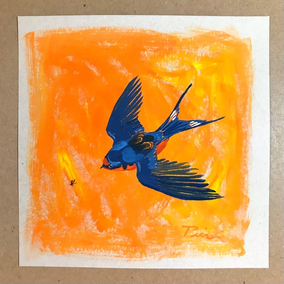 Barn Swallow ~ Acrylic-Gouache Painting