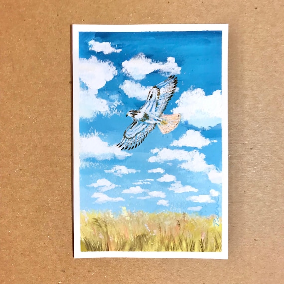 Red-tailed Hawk ~ Postcard Painting #178