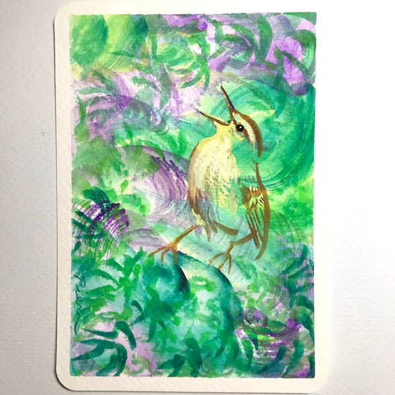 Swainson's Warbler ~ Postcard Painting #53 ~ Ready to Ship !