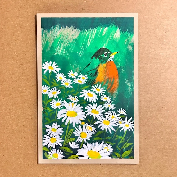 American Robin ~ Postcard Painting #154