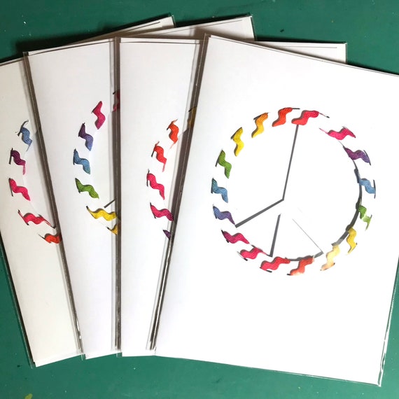 1 Hand-Cut Peace Card ~ Ready to Ship!