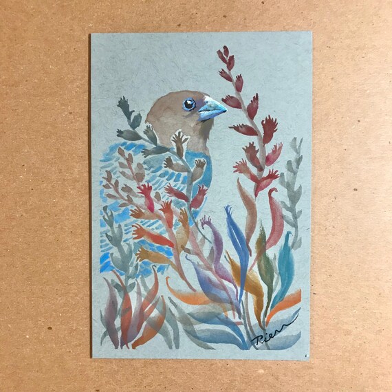 Brown-headed Cowbird ~ Postcard Painting #290