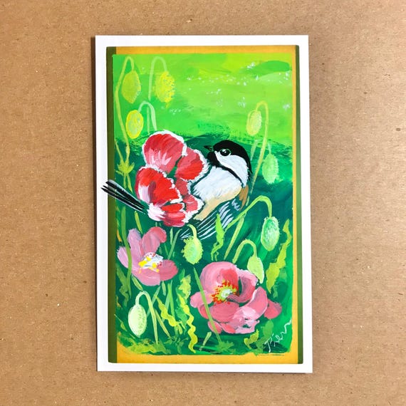 Black-capped Chickadee ~ Postcard Painting #120