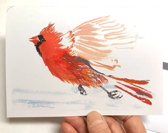 1 Red Cardinal Card ~ Ready to Ship!