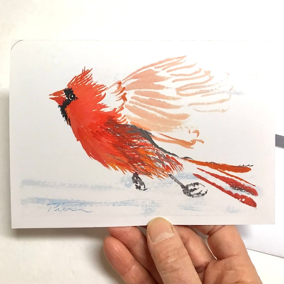 1 Red Cardinal Card ~ Ready to Ship!