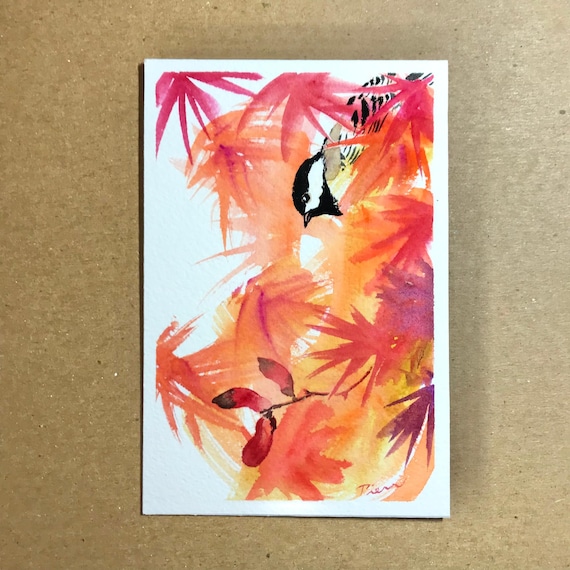 Black-capped Chickadee ~ Postcard Painting #250