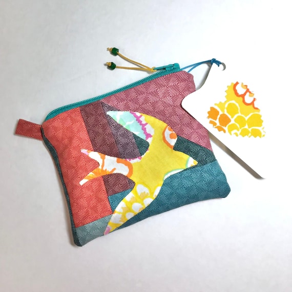 Tiny Yellow Swallow Wallet - Coin Card Purse