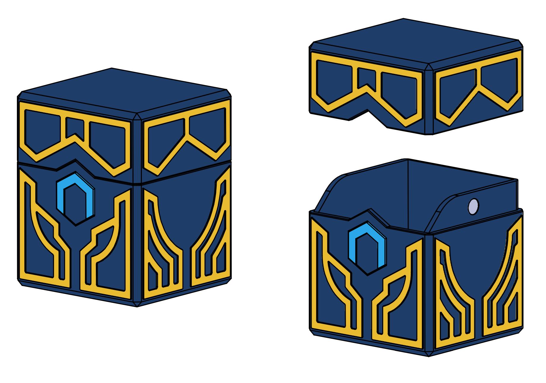 Hextech Style Deck Box STL – Full | Magnet-ready 3D Printable TCG ...