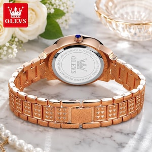 Women\'s Gold band White dial Diamond Fashion Elegant Chronograph Cute Wristwatch Gold French Vintage Style Unique Dainty Women main image 4