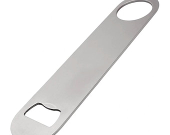 Personalised Stainless Steel Bottle Opener – Custom Engraved Bar Blade, Silver/Gold/Rose Gold