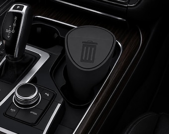 Car Cup Holder Trash Bin | Custom Car Brand Storage Cup | Audi BMW Ford Mercedes VW Toyota Honda | Coin Holder | Car Organiser Accessory