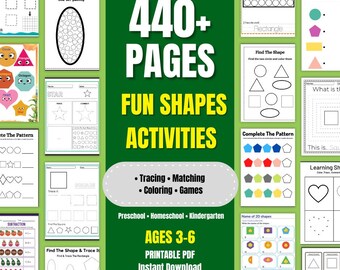Activiteitenpakket Shapes | Werkbladen voor voorschools leren (pdf-download)