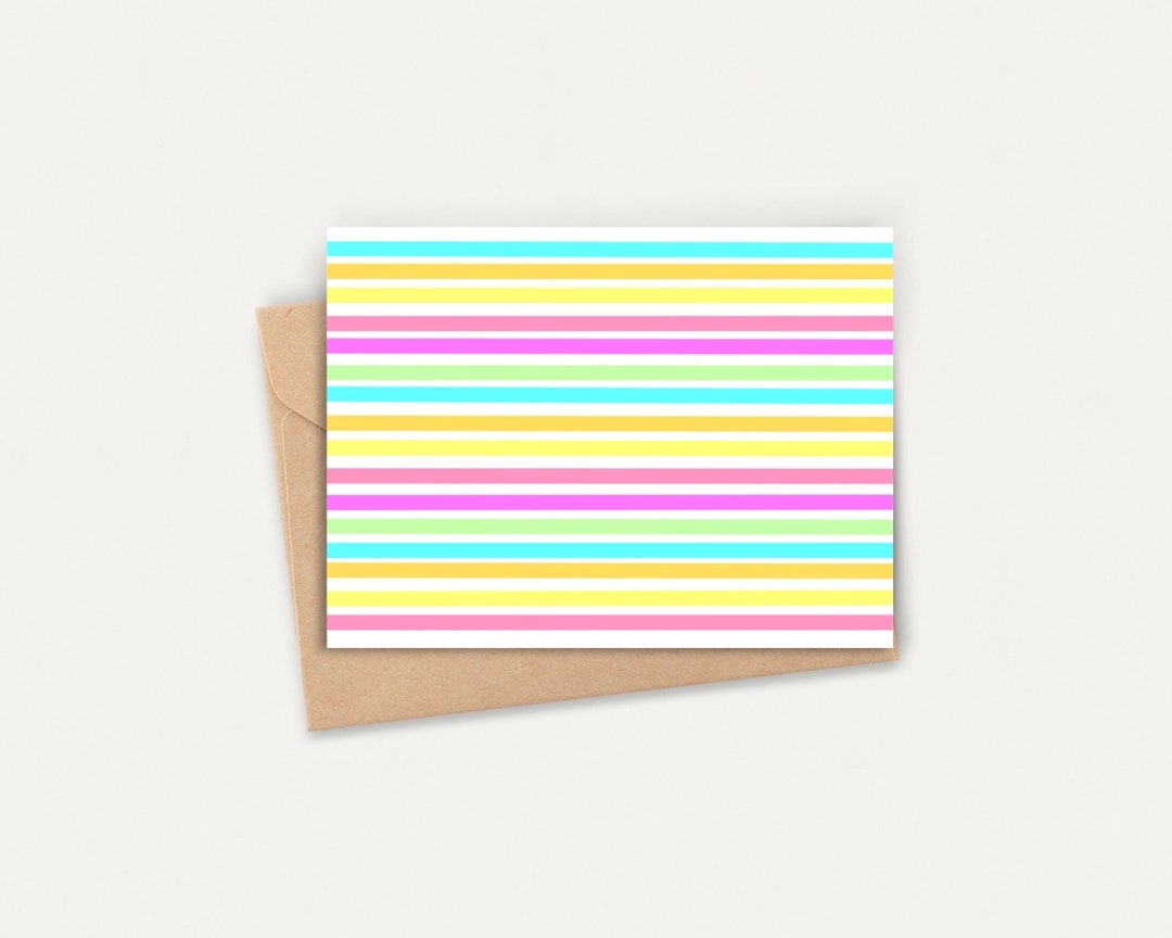 Printable Blank Card Stripes Printable Note Card Printable - Etsy