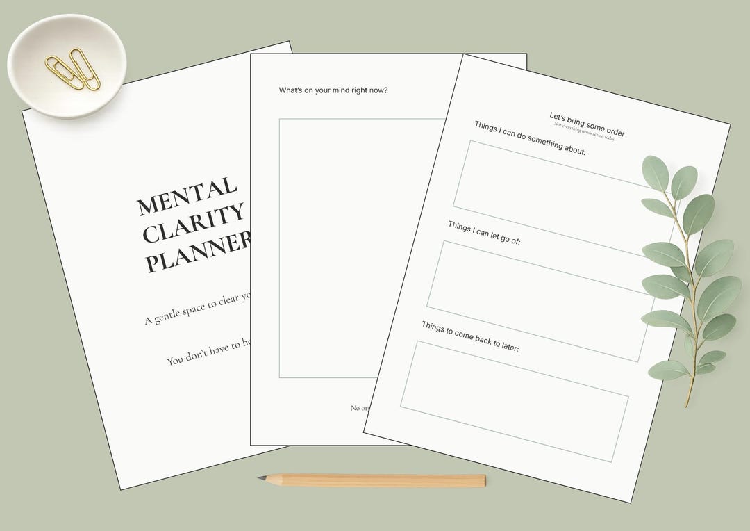 Mental Clarity Planner | Mind Reset Journal Prompts (PDF Printable A4 ...