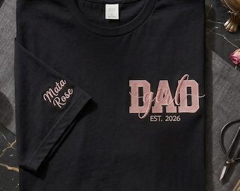 Graviditetspresent till pappa, graviditetspresent till pappa, broderad pappa till flicka med namn, present till flicka från föräldrar