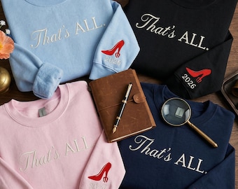 Broderad skjorta med texten "That's All", broderad tröja med Miranda Priestly-motiv, modefilmgåva, kläder för modetidningar