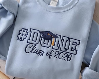 Tröja med broderad examenskrage och keps, examensgåva för 2026, examensgåva för gymnasieelever