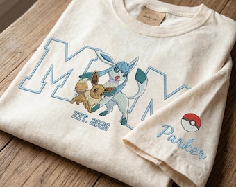 Custom PokaMom embroidered Shirt,Personalized Anime Characters SweatshirtS,Anime Mother's Day Gift,Birthday Gift For Mom,Pocket Beast Hoodie