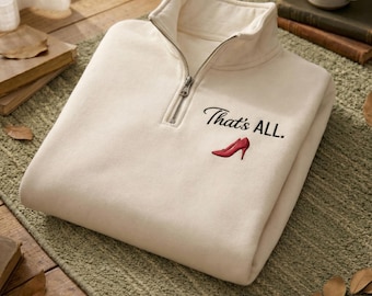 Broderad skjorta med "That's All", minimalistisk citat-tröja, present till modeälskare, estetiska kläder, trendig streetwear