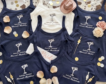 Nashville Bachelorette Tank Tops, Bride Tribe Passende Shirts, personalisiertes Bach Party Outfit, Mädchen Trip Nashville Tanks