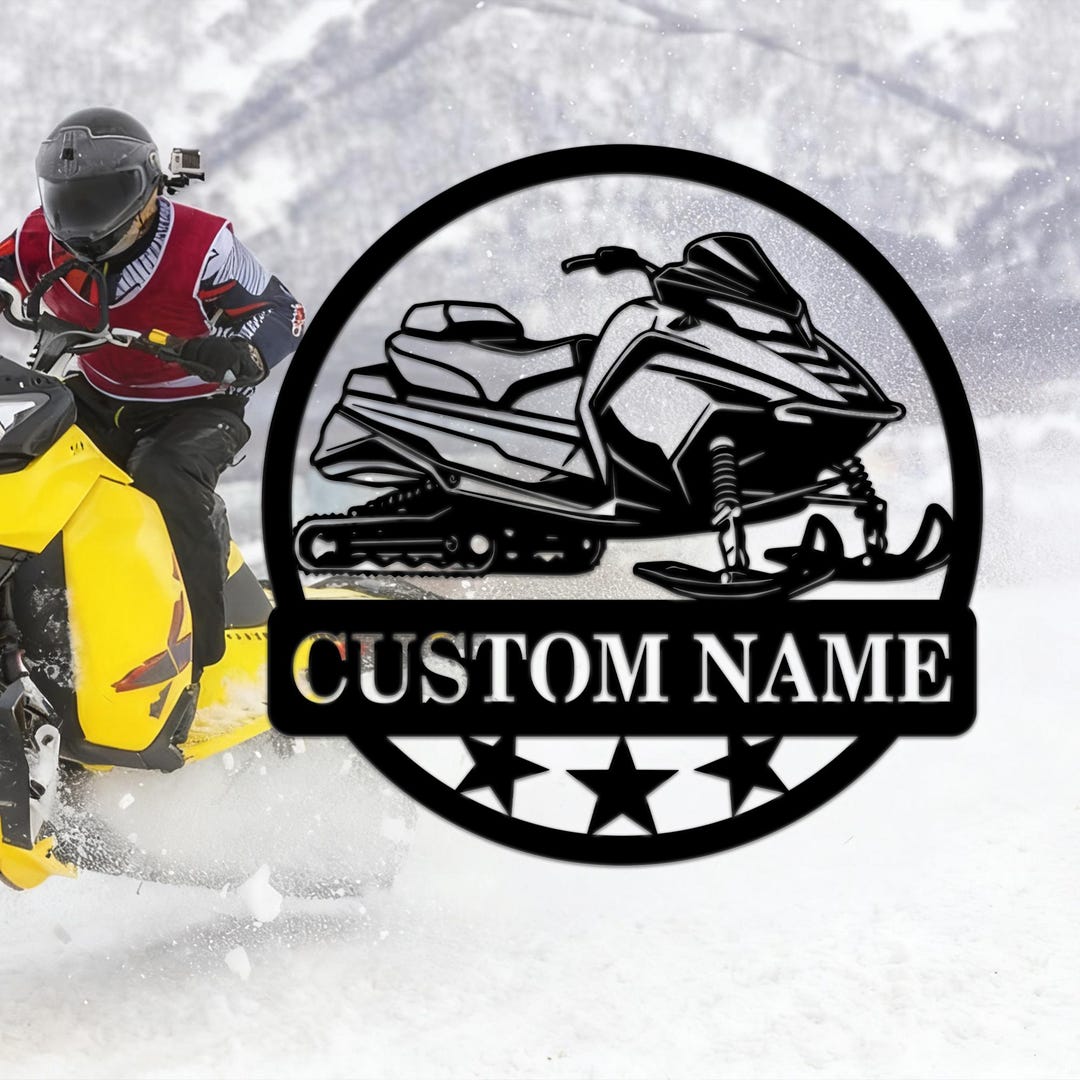 Snowmobile Sign Posts Personalized Snowmobile Metal Sign – Custom Winter Sports Decor for ...