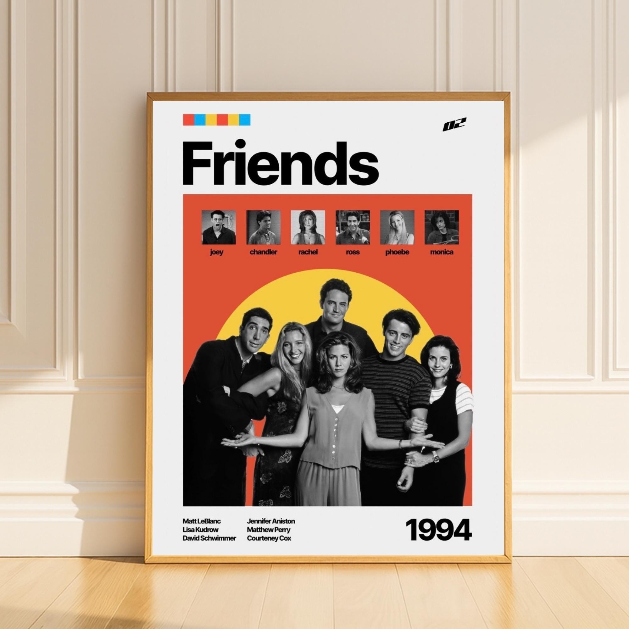 90s Sitcom 'friends' Cast Poster, Retro TV Art Print - Etsy