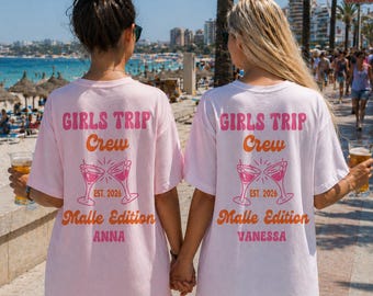 Personalized Girls Trip Shirts, Girls Trip T-Shirt, Mallorca Crew Shirt, Mallorca 2026 Beach Trip Summer Shirt, Girls Holiday Group Shirt