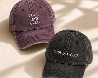 Personalized Vintage Cap, Custom Embroidered Cool Dad Club Hat, Dad Cap, Family Gift, Hat Baseball Cap for Men, Washed Cap Women, Fathersday