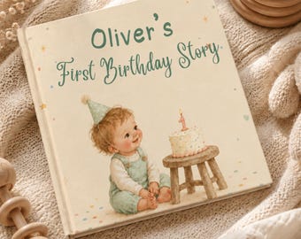 Personalized First Birthday Book, Custom Baby Name Story, Baby Book with Name, 1st Birthday Keepsake Gift, Gift Newborns,Baby Shower Present