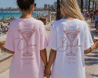 Personalized Bridal T-Shirt Women, Custom Bridal Party Shirts, Hen Party Team, Bridal Shirts, Bride Gift,Bachelorette Shirt,Bridesmaids Gift