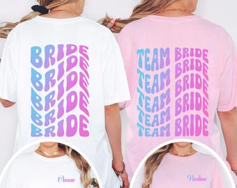Personalized Team Bride Shirts, Custom Bride Shirts, Bride Shirt Name, Bachelorette Party TShirt, Custom Bachelorette Shirt, Bride T-Shirt