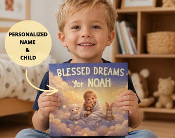 God Bless You Baby Book with Name, Custom Baby Book with Photo, Christian Dedication Gift, Baptism Keepsake Baby Boy or Girl, Bedtime Story