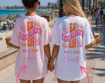 Personalized Malle Shirt, es eskaliert eh Shirt, Malle 2026, Malle T Shirt, Mallorca Shirts, Beer Shirt,Hen Party Group Shirt,Drinking Shirt