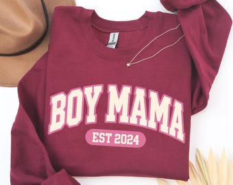Boy Mama Club Sweatshirt, Personalized Boy Mom Sweater, Boy Mama Pullover, Mom Sweatshirt, Baby Shower Gift, Mother's Day Gift, Gift for Mom
