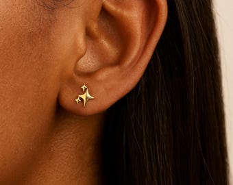 Dainty Star Stud Earrings, Tiny Star Earrings, Starburst Stud Earrings, Gold Stud Earrings, Constellation Stud Earring, Celestial Earrings