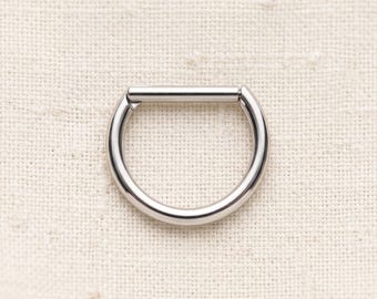 Clicker Hoop Earring, Titanium Nose Ring, Stack Earrings Set, Septum Jewelry, Helix Hoop