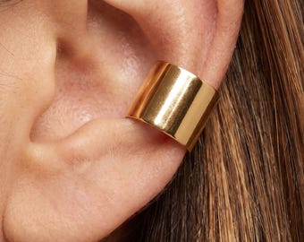 Wide Ear Cuff Earrings, Chunky Ear Cuff, No Piercing Earring, Non Pierced Ear Jewelry