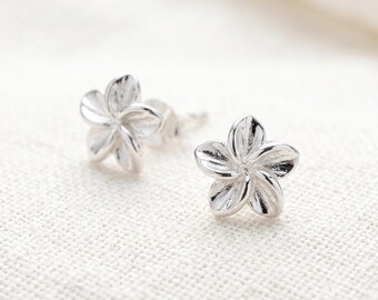 Flower Earrings, 925 Sterling Silver Studs, Dainty Floral Jewelry, Minimalist Silver Earrings, Everyday Earrings for Women