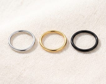 Ear Stack Hoop Earrings, 18K Gold Plated Hoops, Huggie Hoop Earrings, Black Stackable Earrings, Cartilage Jewelry