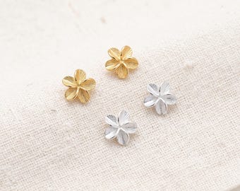 925 Sterling Silver Flower Stud Earrings, Floral Earrings, Dainty Flower Jewelry, Gold Flower Earrings, Minimalist Gift