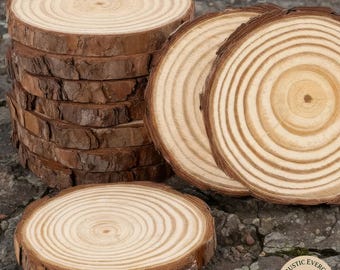 10 Wood Slabs And Rustic Wood Planks With Wood Slices For Table Center Decor Using Natural Wood Slab And Wood Slice Set With Wooden Signage