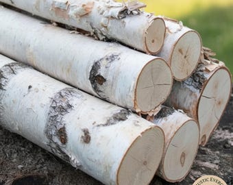 6‑Pack White Birch Logs – Rustic Decorative Fireplace Display, Natural Birchwood Mantel Accents, and Woodland Craft Supplies for Home Decor