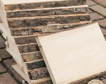 10‑Pack Rustic Poplar Wood Planks – Large Live Edge Boards for DIY Crafts, Painting, Engraving, Wedding Decor, and Handmade Home Projects