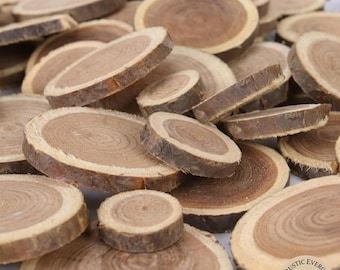 50 Natural Wood Slab Rustic Wood Planks With Wood Slices And Wood Slabs For Table Center Decor Plus Wood Slice Set Crafts And Wooden Signage