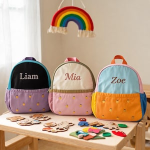 Custom Name Embroidered Kids Backpack, Pineapple Design School Bag, First Day of School Gift, Reusable Lunch Box Bag for Toddler Boys Girls