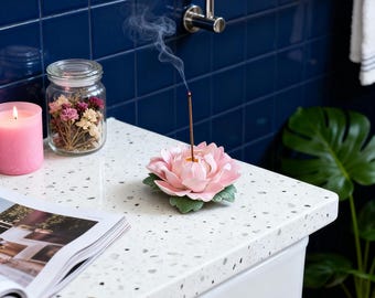 Porte-encens Lotus rose Blissful | Un compagnon de méditation et une décoration d'intérieur sereine, un cadeau attentionné pour maman