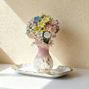 ピンクの陶器の花瓶 - Etsy 日本