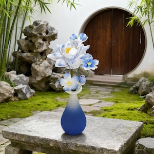 Sanded ceramic vase and bouquet set, can be used as an aroma diffuser, Mother's Day gift, and a Zen decorative item