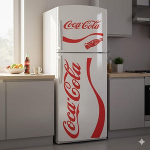 autocollant adhésif pour décoration de votre frigo ou mur - stickers effet COCA COLA